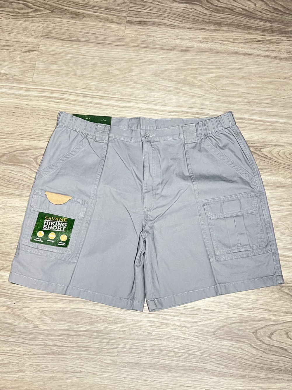 Savane Hiking Shorts Mens 42 8 Inseam Cargo UPF 30 Elastic Waist Outdoor